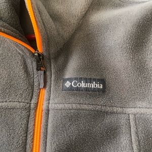 Gray and orange trim fleece jacket